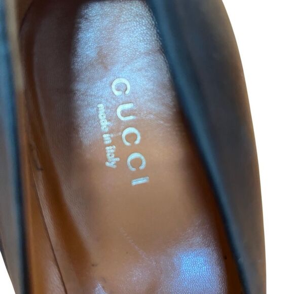 Gucci Nappa Charlotte Pump Stiletto Heels in Black Leather EU 38 US 8 MSRP $540 - Picture 7 of 10